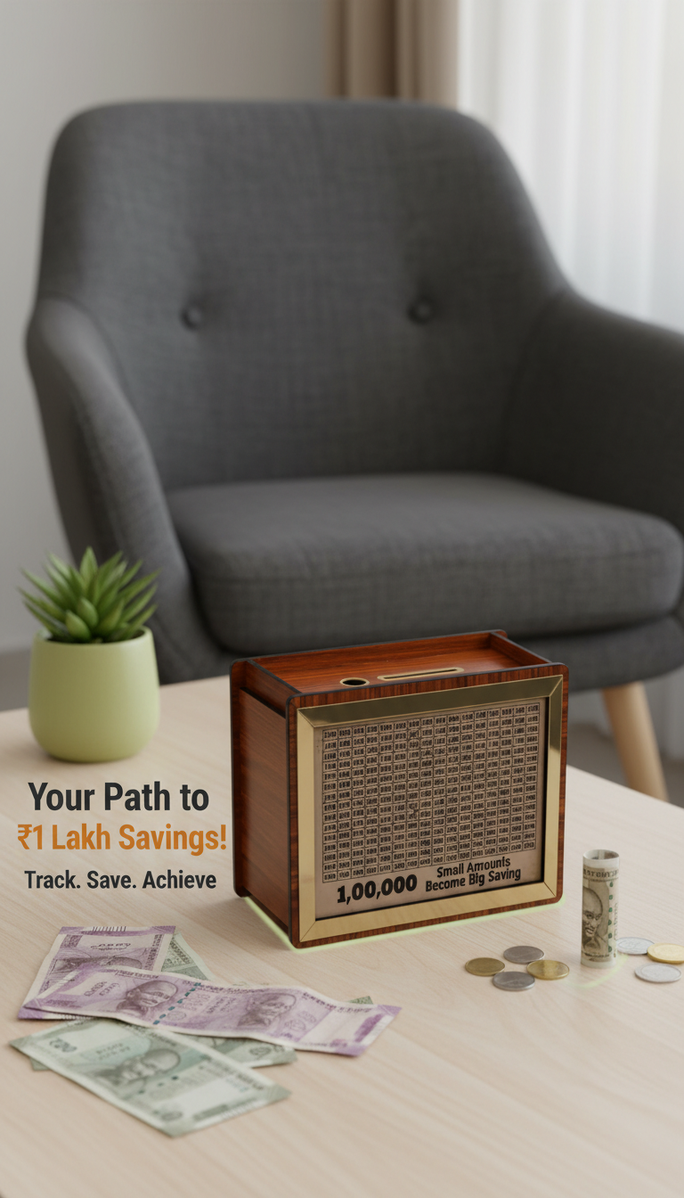 Premium Wooden Piggy Bank - 1

Lakh Rupay Capacity Elevate your savings