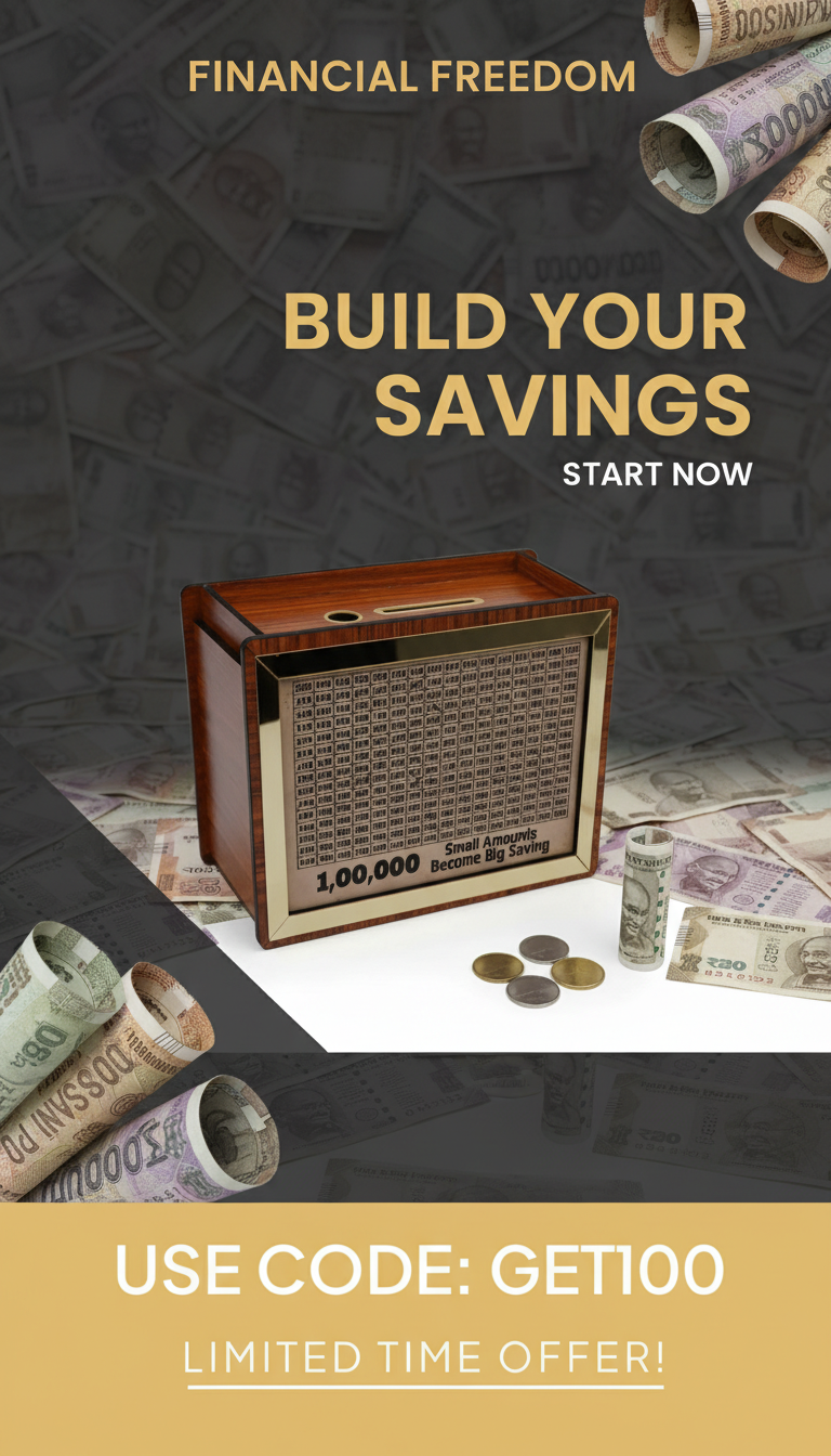 Premium Wooden Piggy Bank - 1

Lakh Rupay Capacity Elevate your savings
