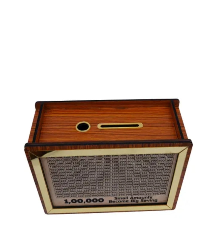 Premium Wooden Piggy Bank - 1

Lakh Rupay Capacity Elevate your savings